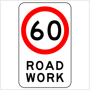 60 KPH ROAD WORK