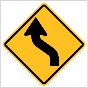W1-4 REVERSE CURVE -WARNING SIGNS