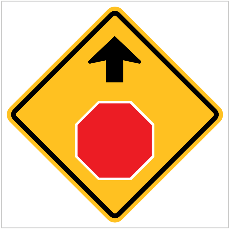 W3-1 – STOP SIGN AHEAD - ASAP-SIGNS
