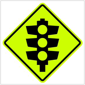 W3-3-2- SIGNALS AHEAD - A traffic light sign displayed against a yellow background, indicating caution or a warning made by ASAP Signs