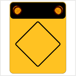 AWS - ANY WARNING SIGN OF YOUR CHOICE - WITH FLASHING AMBER SIGNALS