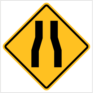 W4-3 – ROAD NARROWS - WARNING SIGN