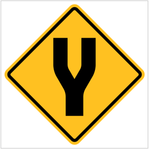 W4-4 – DIVIDED ROAD - WARNING SIGN