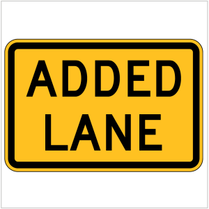 W8-26 – ADDED LANE - WARNING SIGN