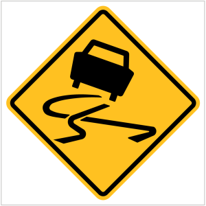 W5-20 – SLIPPERY - WARNING SIGN