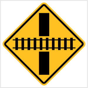 W7-8 – TRAIN CROSSING RIGHT ANGLE - WARNING SIGN