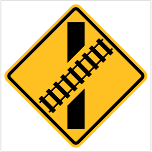 W7-9 – TRAIN CROSSING ANGLE - WARNING SIGN