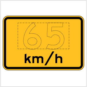 W8-2 – ADVISORY SPEED …km/h -WARNING SIGN