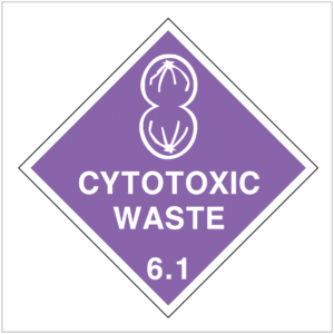 HAZ-6.1 HAZARDOUS GOODS SIGNS - CYTOTOXIC WASTE 6.1 - HAZARD SIGNS SUPPLIER WA ONLY