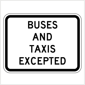 BUSES AND TAXIS EXCEPTED