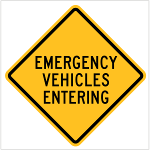 EMERGENCY VEHICLES ENTERING