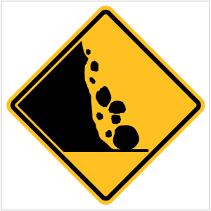 BEWARE FALLING ROCKS