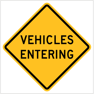 VEHICLES ENTERING