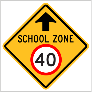 MR-WDP-6 - SCHOOL ZONE 40 AHEAD - SPEED LIMIT SIGNS PURCHASE WA ONLY