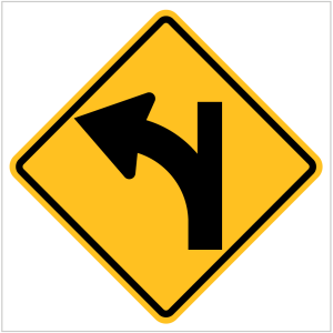 W2-16 - LEFT SIDE ROAD INTERSECTION SIGN - TEMPORARY WARNING SIGNS WA ONLY BY ASAP SIGNS