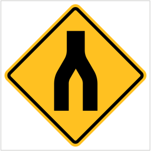W4-6 - END DIVIDED ROAD - TEMPORARY WARNING SIGNS WA ONLY BY ASAP SIGNS