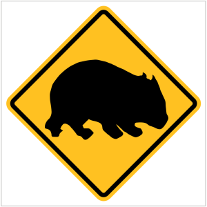 W5-210 - WOMBAT CROSSING - TEMPORARY WARNING SIGNS WA ONLY BY ASAP SIGNS