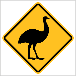 W5-45 - EMU CROSSING - TEMPORARY WARNING SIGNS WA ONLY BY ASAP SIGNS