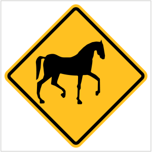 W5-64 - HORSE CROSSING - TEMPORARY WARNING SIGNS WA ONLY MADE BY ASAP SIGNS