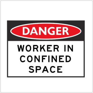 DGR-024 - DANGER - WORKER IN CONFINED SPACE - HAZARD SIGNS SUPPLIER WA ONLY