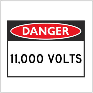 DGR-037 - DANGER - 11,000 VOLTS - HAZARD SIGNS SUPPLIER WA ONLY