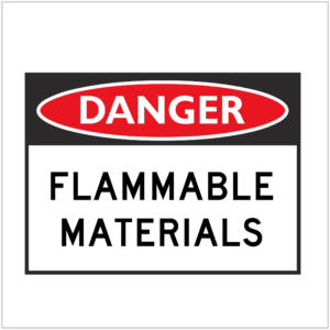 DGR-043 - DANGER - FLAMMABLE MATERIALS - HAZARD SIGNS SUPPLIER WA ONLY
