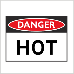 DGR-064 - DANGER - HOT - HAZARD SIGNS SUPPLIER WA ONLY