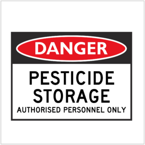 DGR-072 - DANGER - PESTICIDE STORAGE  AUTHORISED PERSONNEL ONLY - HAZARD SIGNS SUPPLIER WA ONLY
