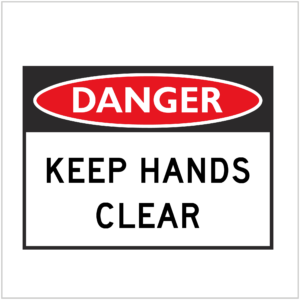 DGR-079 - DANGER - KEEP HANDS CLEAR - HAZARD SIGNS SUPPLIER WA ONLY