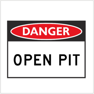 DGR-089 - DANGER - OPEN PIT - HAZARD SIGNS SUPPLIER WA ONLY