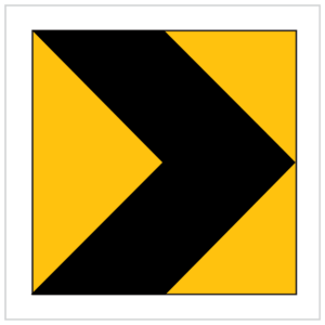 MMS-ADV-44 - YELLOW AND BLACK TURN ROAD WORK SIGNS PERTH CORFLUTE - MULTI MESSAGE SIGN WA ONLY