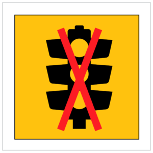 MMS-ADV-50 - WA ONLY - TRAFFIC LIGHT AHEAD IS OUT OF SERVICE CORFLUTE TRAFFIC SIGNS SUPPLIER PERTH