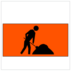 MMS-ADV-52B - WA ONLY - 5mm CORFLUTE MEN AT WORK ROADWORKS SIGNS PERTH