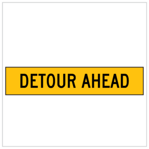 MMS-ADV-56 - WA ONLY - DETOUR AHEAD - 5mm CORFLUTE TEMPORARY WARNING SIGNS