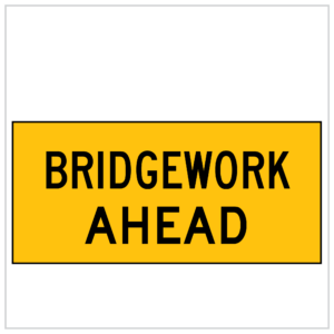 MMS-ADV-8 - BRIDGEWORK AHEAD - CORFLUTE - MULTI MESSAGE TEMPORARY WARNING SIGNS WA ONLY