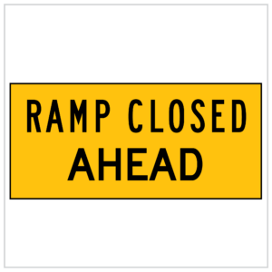MMS-ADV-85 - RAMP CLOSED AHEAD - CORFLUTE - MULTI MESSAGE TEMPORARY WARNING SIGNS WA ONLY