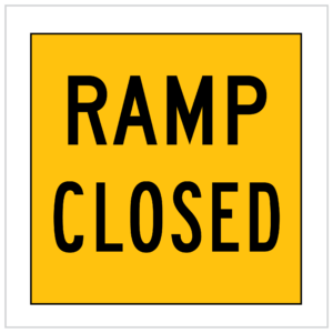 MMS-ADV-87 - RAMP CLOSED - CORFLUTE - MULTI MESSAGE TEMPORARY WARNING SIGNS WA ONLY