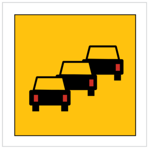 MMS-ADV-91 - QUEUED TRAFFIC AHEAD CORFLUTE - MULTI MESSAGE TEMPORARY WARNING SIGNS ONLY