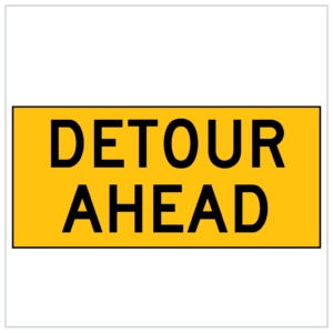 MMS-ADV-9B - DETOUR AHEAD - CORFLUTE - MULTI MESSAGE TEMPORARY WARNING SIGNS WA ONLY