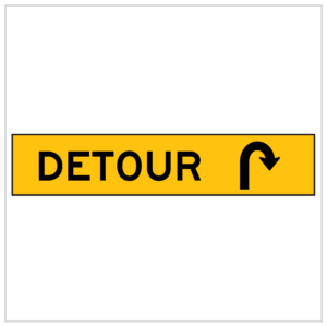 MMS-DIV-10 - DETOUR U TURN - CORFLUTE - MULTI MESSAGE TEMPORARY WARNING SIGNS WA ONLY