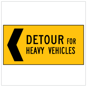 MMS-DIV-2 - LEFT DETOUR FOR HIGH VEHICLES - CORFLUTE - MULTI MESSAGE TRAFFIC MANAGEMENT SIGNS WA ONLY