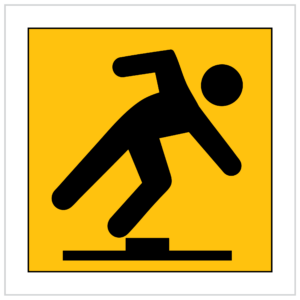 MMS-PED-2 - MAN TRIPPING OVER - CORFLUTE - MULTI MESSAGE TRIPPING HAZARD SIGN SUPPLIER WA ONLY