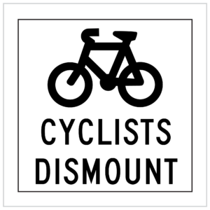 MMS-PED-7 - CYCLISTS DISMOUNT - CORFLUTE - MULTI MESSAGE GUIDE SIGNS WA ONLY