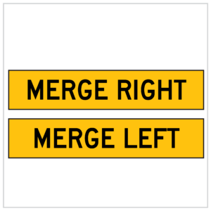 MMS-POS-10(LorR) - MERGE RIGHT / MERGE LEFT - CORFLUTE - MULTI MESSAGE TEMPORARY WARNING SIGNS WA ONLY