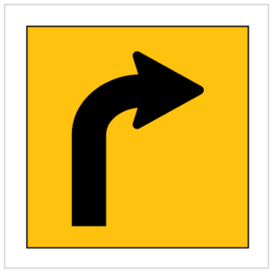 MMS-POS-2(LorR) RIGHT CURVED TEMPORARY WARNING SIGNS WA ONLY - CORFLUTE - MULTI MESSAGE SIGN