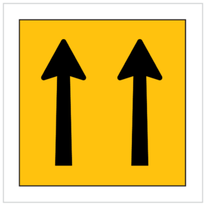 MMS-POS-5 TWO STRAIGHT ARROWS - CORFLUTE - MULTI MESSAGE TEMPORARY WARNING SIGNS WA ONLY