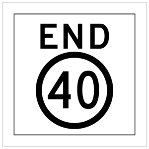 MMS-REG-2 - END 40 ZONE - MULTI MESSAGE TSIGN - CORFLUTE SPEED LIMIT SIGNS PURCHASE WA ONLY