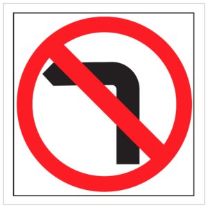MMS-REG-4-(L) - NO LEFT TURN - CORFLUTE - MUTI MESSAGE TEMPORARY WARNING SIGNS WA ONLY