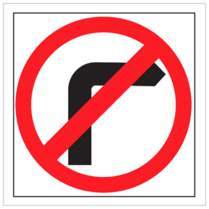 MMS-REG-4 (R) - NO RIGHT TURN - CORFLUTE - MULTI MESSAGE TEMPORARY WARNING SIGNS WA ONLY