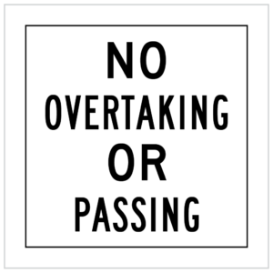 MMS-REG-5 - NO OVERTAKING OR PASSING - CORFLUTE MULTI MESSAGE TEMPORARY WARNINGS SIGNS WA ONLY